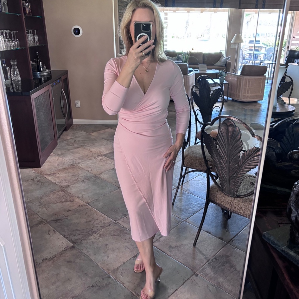 OGL Surplice Wrap Long Sleeve Dress - Picture 2 of 5